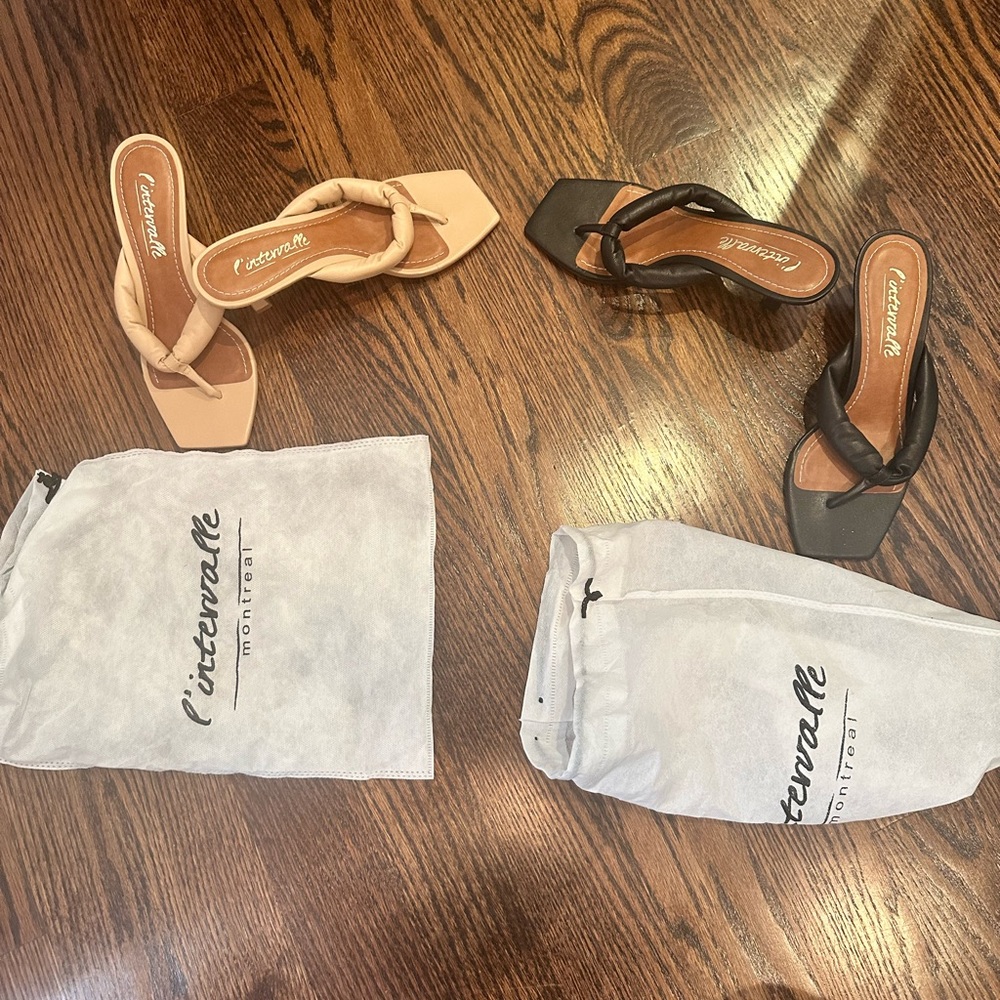 L’Intervalle heels (never worn) black pair and beige pair